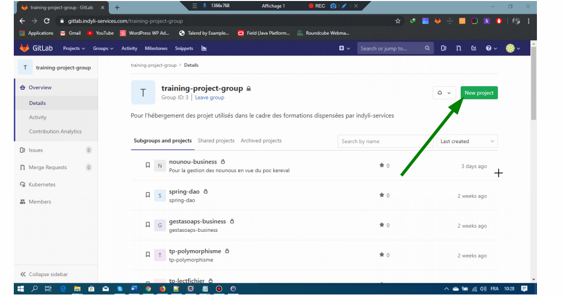 Clone du projet Eclipse local vers Github ou Gitlab en mode SSH