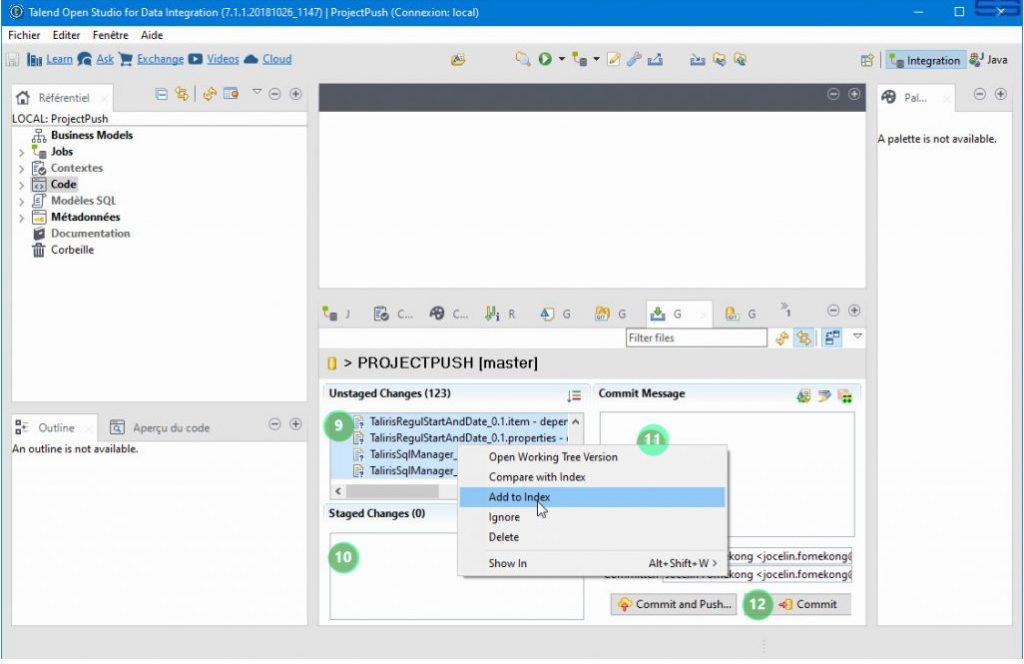 Intégrer le plugin Egit dans le studio Talend